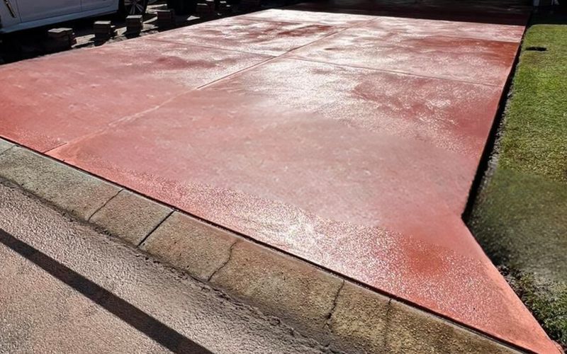 Coloured concrete driveway in Garfield