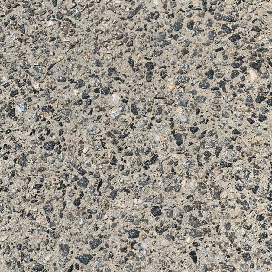 Close view of an exposed aggregate concrete surface in Pakenham