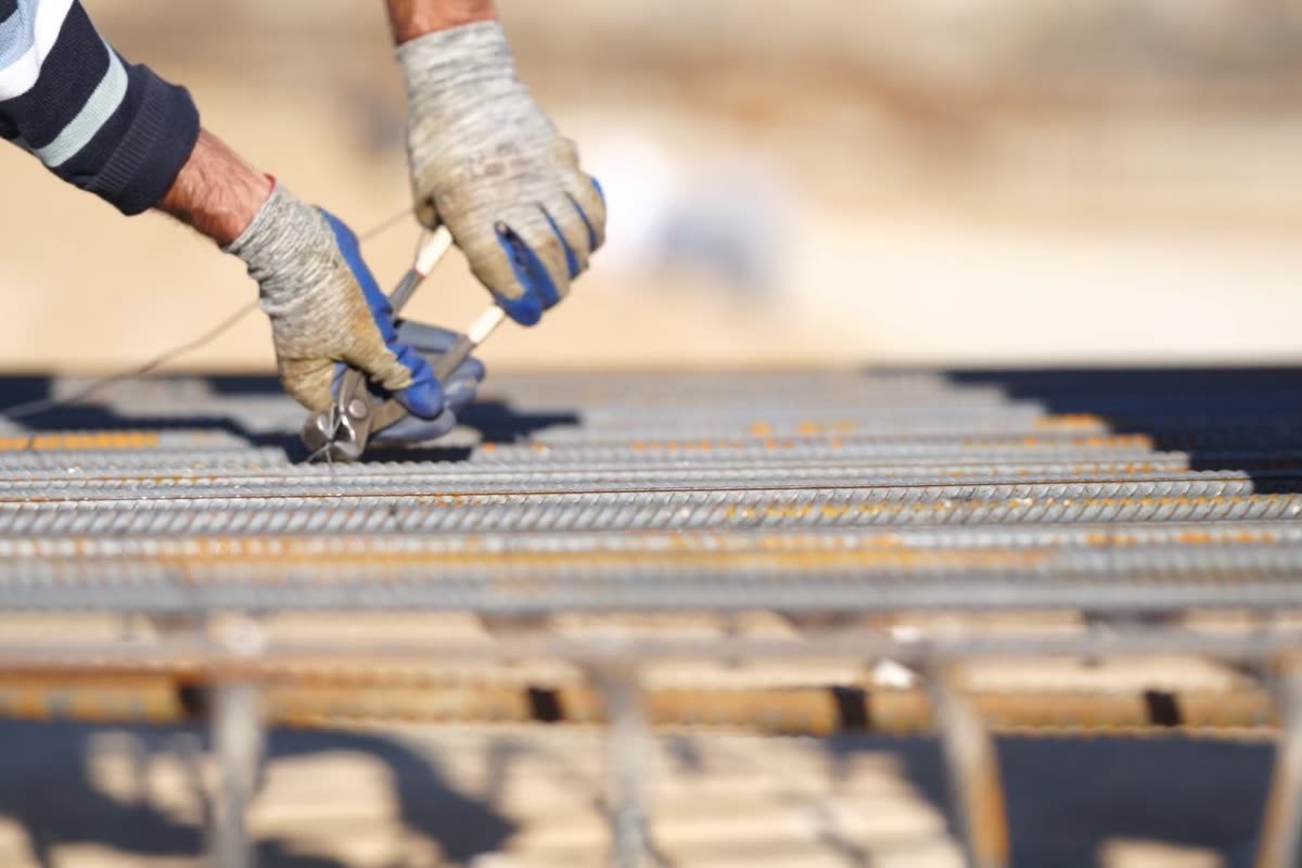 Formwork boxed and steel mesh set on chairs before a replacement pour