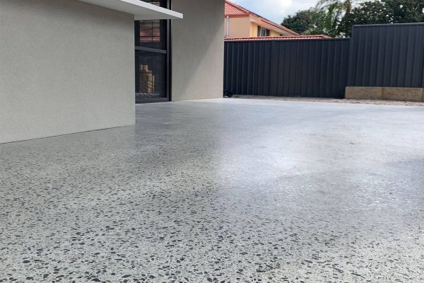 Honed concrete garage floor in Officer South